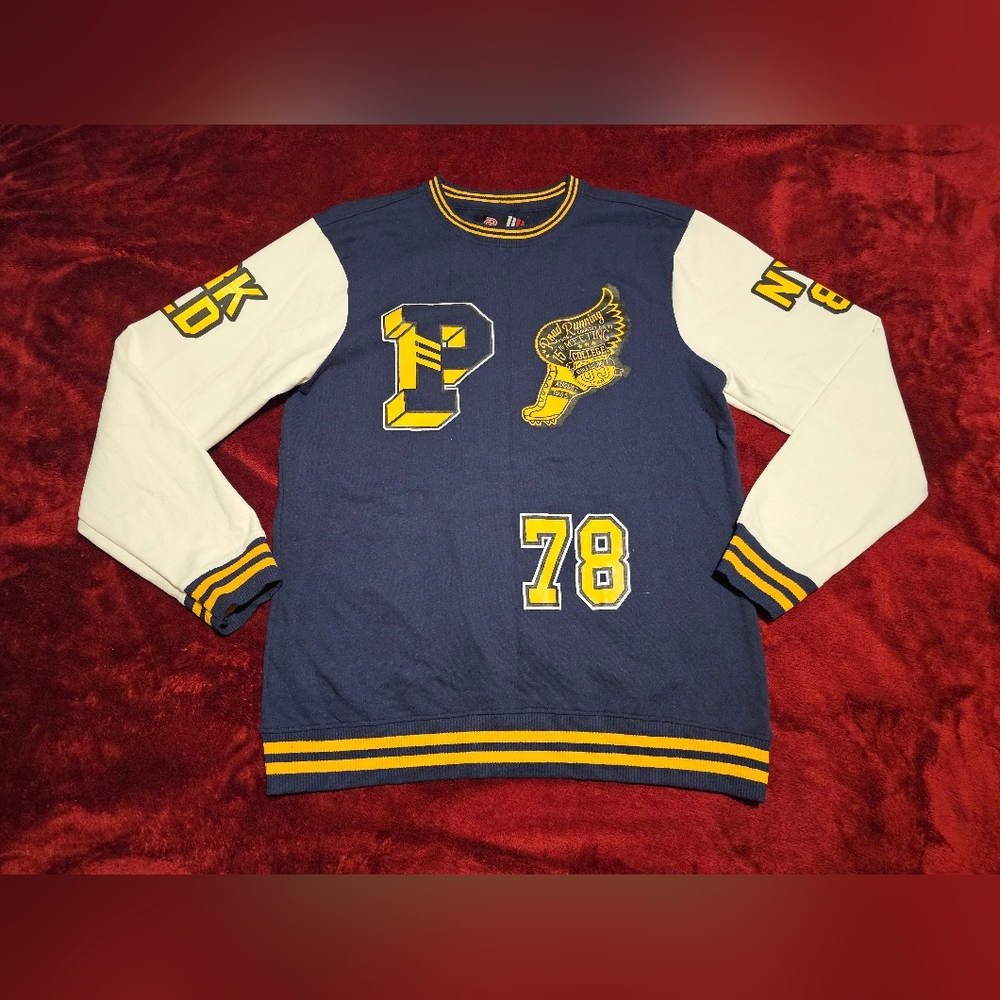 Refinery Republic Navy Sweatshirt with Yellow Accents